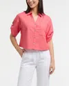 Ellen Tracy Women's Camp Shirt With Button Front In Pink