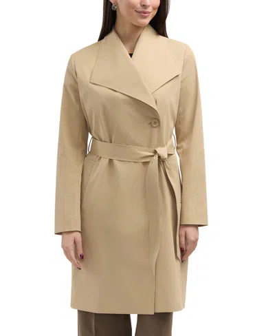 Ellen Tracy Women's Classic Long Trench In Brown