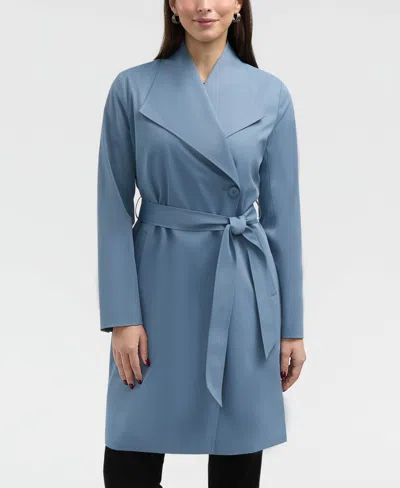 Ellen Tracy Women's Classic Long Trench In Multi