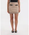 Ellen Tracy Women's Contrast Trim Skirt In Neutral