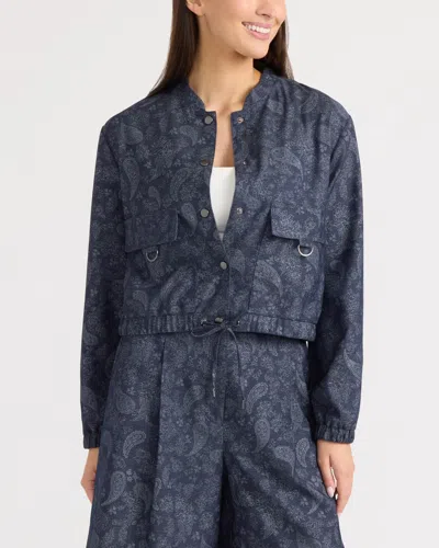 Ellen Tracy Women's Cropped Bomber In Blue