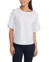 Ellen Tracy Women's Dolman Sleeve Top In White