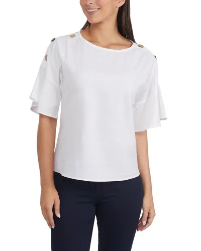 Ellen Tracy Women's Dolman Sleeve Top In White