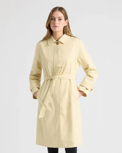 Ellen Tracy Women's Double Breasted Trench Coat In Yellow