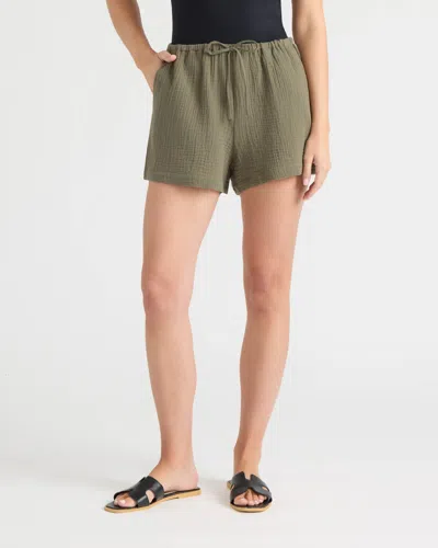 Ellen Tracy Women's Double Gauze Button Front Shirt In Green