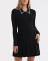 Ellen Tracy Embellished Collar Long Sleeve Sweater Dress In Black