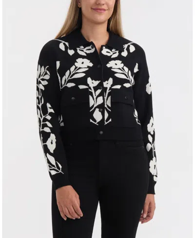 Ellen Tracy Women's Floral Knit Cardigan