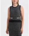 Ellen Tracy Women's High Neck Sweater With Contrast Color Trim In Black