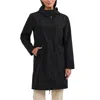 Shop Ellen Tracy Women's Hooded Waterproof Raincoat In Black