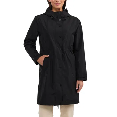 Ellen Tracy Women's Hooded Waterproof Raincoat In Black