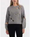 Ellen Tracy Dragonfly Sweater In Gray