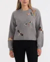 Ellen Tracy Dragonfly Sweater In Gray