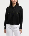Ellen Tracy Women's Linen-blend Safari Jacket In Black