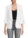 Ellen Tracy Women's Linen Blend Shawl Blazer In White