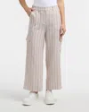 Ellen Tracy Women's Linen Cargo Wide Leg Pant In Multi