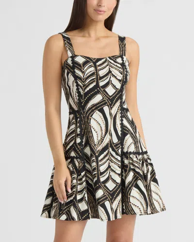 Ellen Tracy Women's Linen Dotted Lace Trim Dress In Black