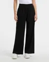 Ellen Tracy Women's Linen Smocked Wide Leg Pant In Black