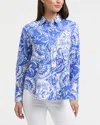 Ellen Tracy Women's Long Sleeve Linen Blend Shirt In Multi