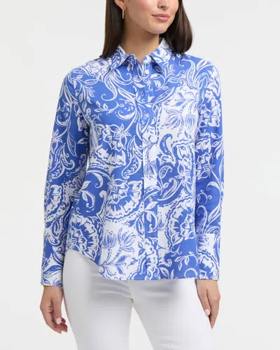 Ellen Tracy Women's Long Sleeve Linen Blend Shirt In Multi