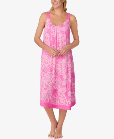 Ellen Tracy Women's Paisley Printed Sleeveless Midi Gown In Pink