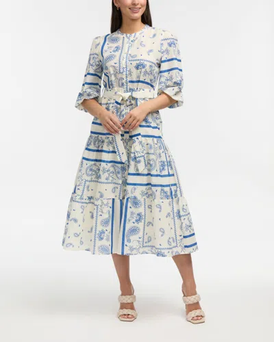 Ellen Tracy Women's Patchwork Printed Maxi Dress In Black