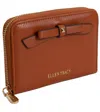 Ellen Tracy Women's Pebble Grain Bow Indexer Wallet In Cognac In Brown