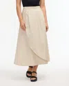 Ellen Tracy Cotton Poplin Midi Skirt In White