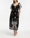 Ellen Tracy Puff Sleeve Maxi Dress In Black