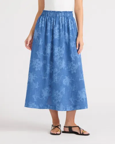 Ellen Tracy Women's Pull-on Maxi Skirt With Side Pockets In Blue