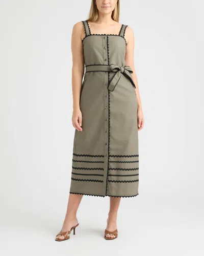 Ellen Tracy Women's Ric Rac Midi Dress In Black