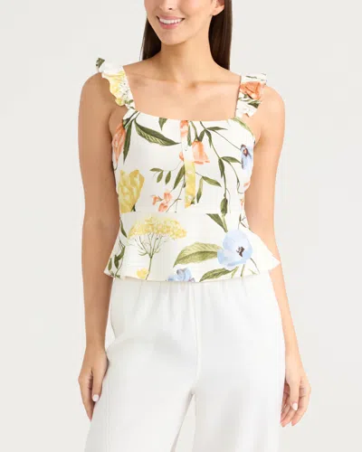 Ellen Tracy Women's Ruffle Sleeve Top In Multi