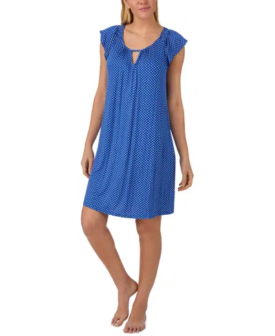 Ellen Tracy Women's Scoop Neck Short Chemise In Blue