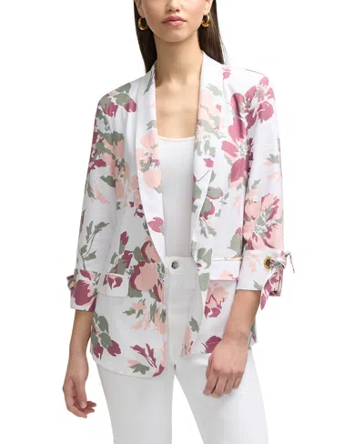 ELLEN TRACY WOMEN'S SHAWL COLLAR BLAZER WITH SLEEVE GROMMET