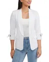 Ellen Tracy Linen Blend Blazer In White