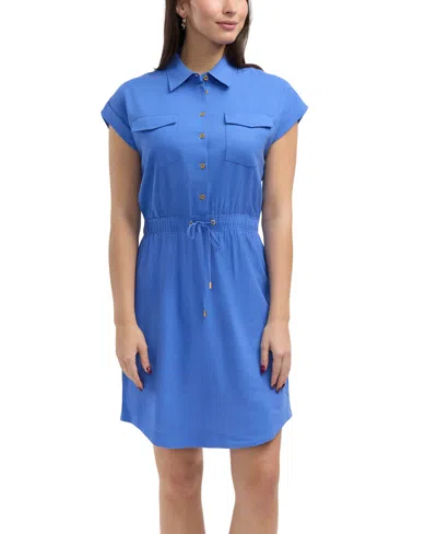 Ellen Tracy Women's Shirt Dress With Drawstring Waistband