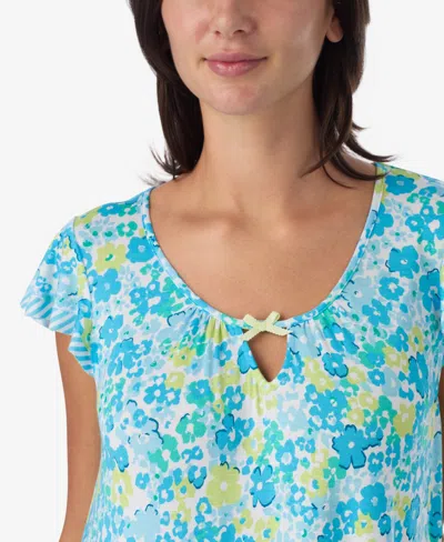 Ellen Tracy Women's Short-sleeve Chemise Jersey Sleep Dress In Blue