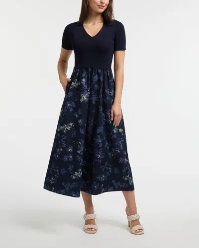 Ellen Tracy Women's Short Sleeve Polo Collar Twofer Dress