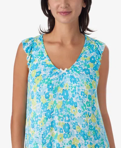 Ellen Tracy Women's Short-sleeve Soft Bra Midi Jersey Nightgown In Blue