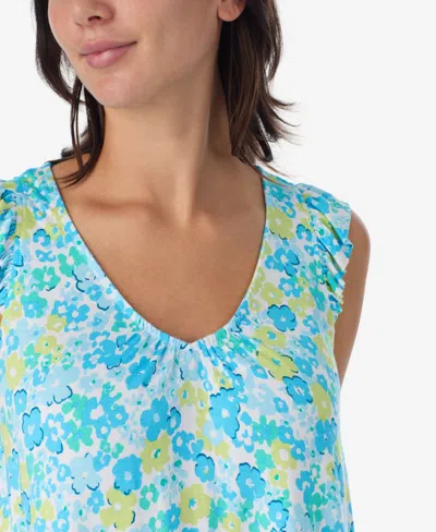 Ellen Tracy Women's Short-sleeve Top & Cropped Pants Jersey, 2-piece Pajama Set In Blue