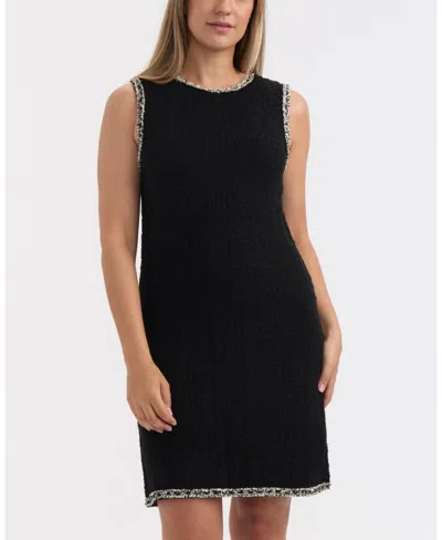 Ellen Tracy Women's Sleeveless Dress With Fringe Detail In Black
