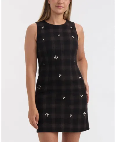 Ellen Tracy Women's Sleeveless Embellished Mini Dress In Black