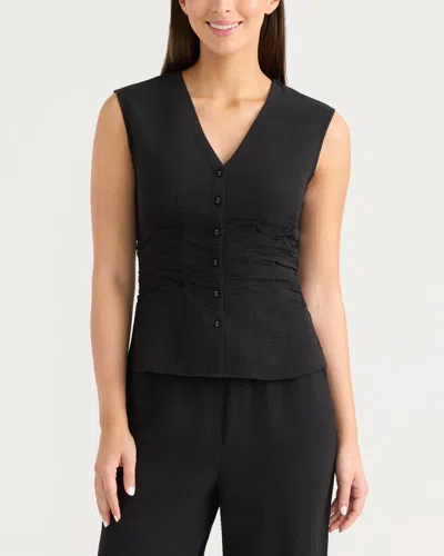Ellen Tracy Women's Sleeveless Gathered Top In Black