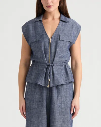 Ellen Tracy Women's Sleeveless Jacket In Blue