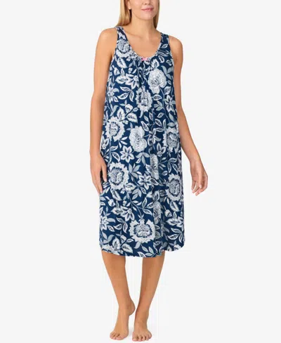 Ellen Tracy Women's Sleeveless Midi Gown In Navy Floral