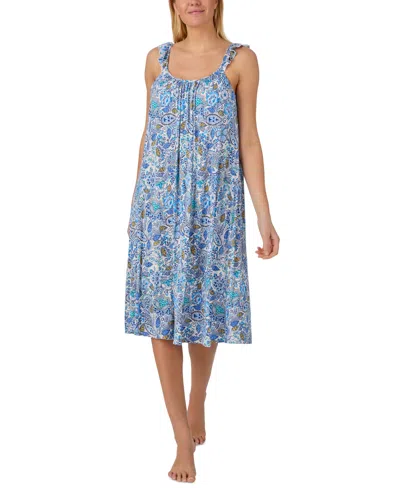 Ellen Tracy Women's Sleeveless Midi Nightgown In Blue