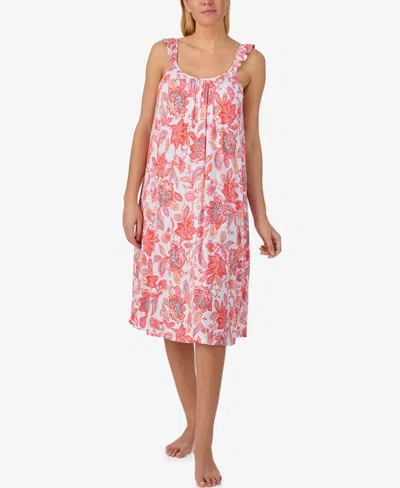 Ellen Tracy Women's Sleeveless Midi Nightgown In Pink