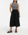 Ellen Tracy Women's Sleeveless Mixed Media Midi Dress In Black