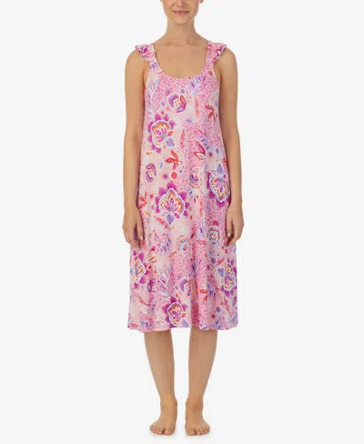 Ellen Tracy Women's Sleeveless Nightgown In Pink Floral