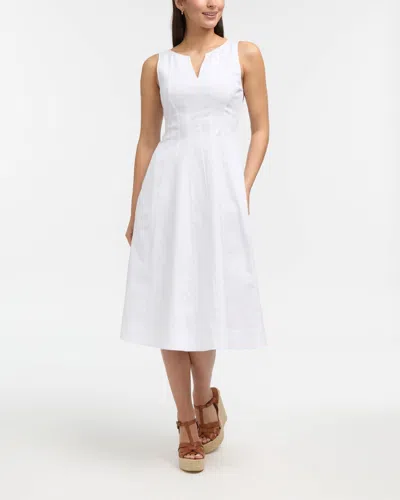 Ellen Tracy Women's Sleeveless Paneled Midi Dress In White