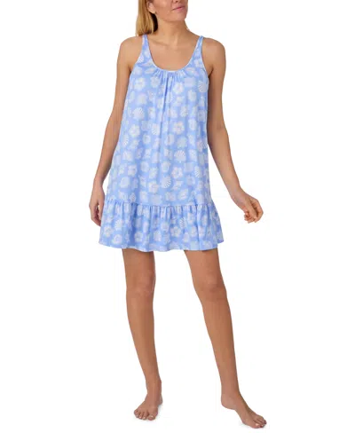 Ellen Tracy Women's Sleeveless Scoop Neck Jersey Chemise In Blue
